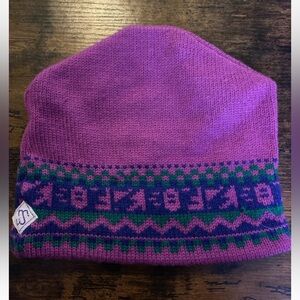 Merkley Headgear Virgin Wool Knit Canadian Beanie Mountain Peaks Graphics